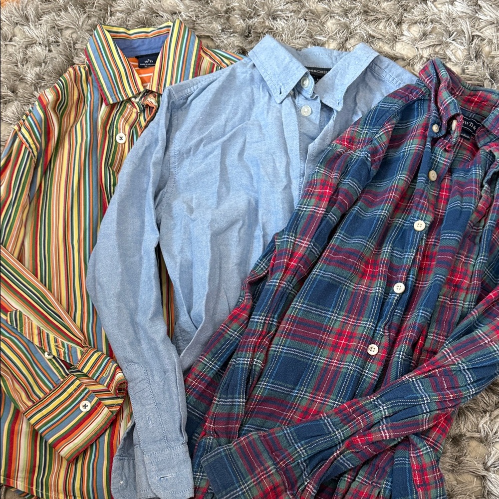 Kids Multicolor Striped, Blue, and Plaid Shirts
